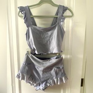 Free People Movement Periwinkle Ruffle Set